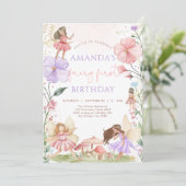 Wildflower Fairy First 1st Birthday Invitation (Debout devant)
