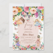 Wildflower Fairy First 1st Birthday Invitation Kaart (Voorkant)