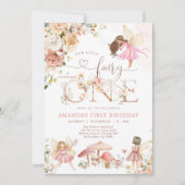 Wildflower Fairy One Girl 1st Birthday Invitation (Devant)