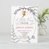 Wildflower Fairy Thema Baby shower Uitnodiging (Staand voorkant)