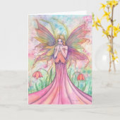 Wildflower Fairy Wenskaart Kaart (Gele Bloem)