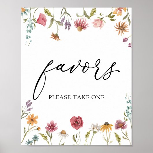 Wildflower Favors Bord Poster (Voorkant)
