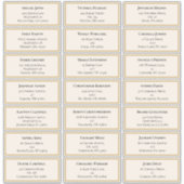 Wildflower Fern Beige Gold Wedding Guest Adres Sticker (Voorkant)