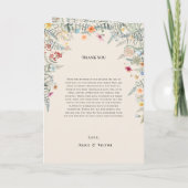  Wildflower Fern beige Wedding Folded Programma (Achterkant)