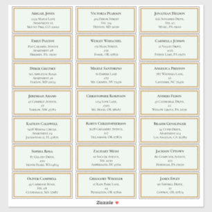 Wildflower Fern Mint Groen Bruiloft Gast Adres Sticker