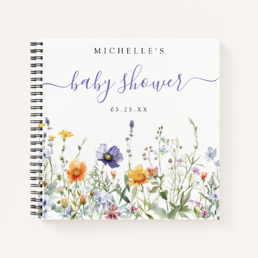 Wildflower Field Baby shower gastenboek Notitieboek (Voorkant)