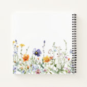 Wildflower Field Baby shower gastenboek Notitieboek (Achterkant)