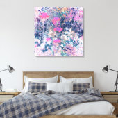 Wildflower Field Impressionism -Pink Canvas Afdruk (Insitu (Slaapkamer))