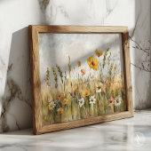 Wildflower Field Landlandschap Poster