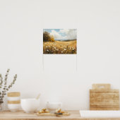 Wildflower Field Landschap Olieverf, Poster (Keuken)