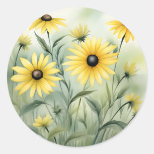 Wildflower Field met Black Eyed Susans Ronde Sticker