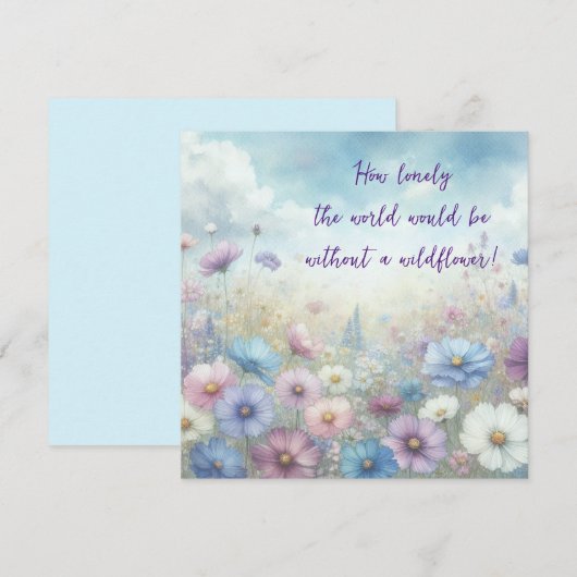 Wildflower Field & Quote Kaart (Voorkant / Achterkant)