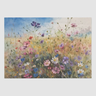 Wildflower Field Waterverf Decoupage Tissuepapier