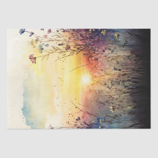 Wildflower Field Waterverf Decoupage Tissuepapier (Voorkant)