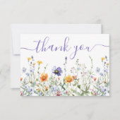 Wildflower Field Wedding Bedankkaart (Voorkant)