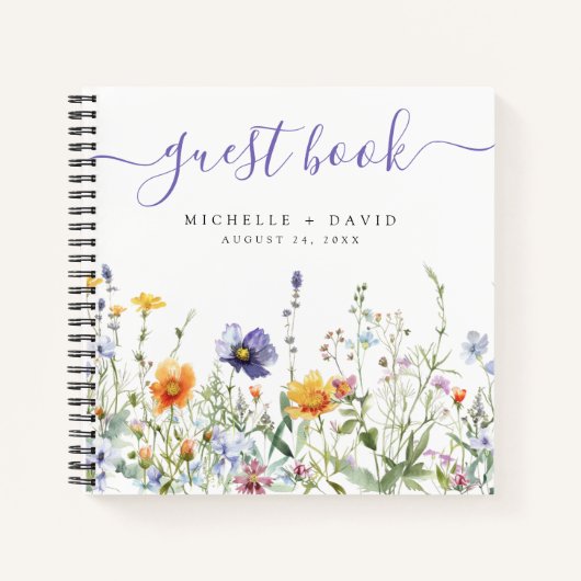 Wildflower Field Wedding Guestbook Notitieboek (Voorkant)