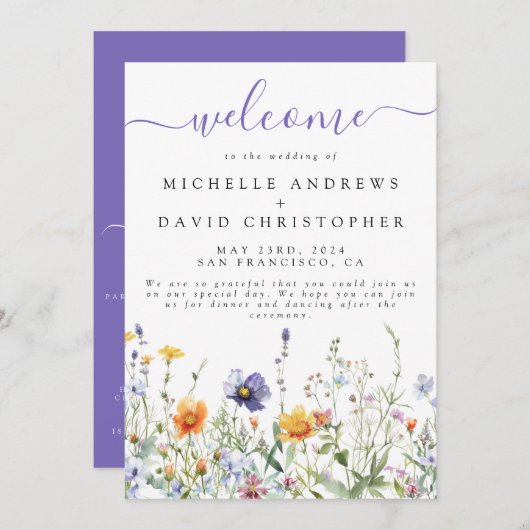Wildflower Field Wedding Programma (Voorkant / Achterkant)