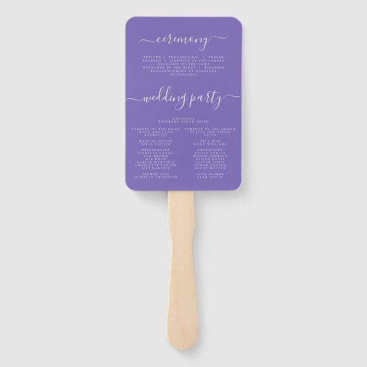 Wildflower Field Wedding Programma Handwaaier (Achterkant)