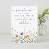 Wildflower Field Wedding Save The Date (Staand voorkant)