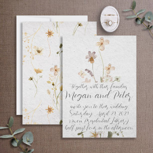 Wildflower Fijne Kunst Calligrafie Stijl Trouwfees Kaart