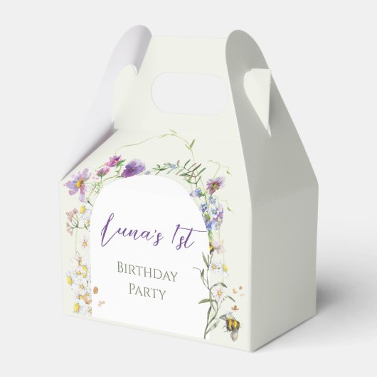 Wildflower First Birthday Bedankdoosjes (Achterkant)