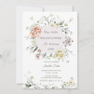 Wildflower First Birthday Girl Invitation
