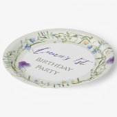 Wildflower First Birthday Papieren Bordje (Gekanteld)