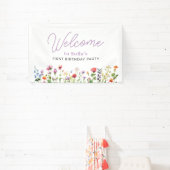 Wildflower Floral 1st Birthday Welcome Spandoek (Insitu)