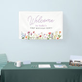 Wildflower Floral 1st Birthday Welcome Spandoek (Beurs)