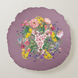 Wildflower Floral Accent Zacht Ronde Kussen