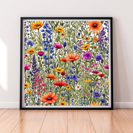 Wildflower Floral All-Over Print Poster