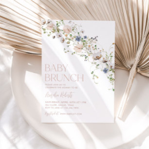 Wildflower Floral Baby Brunch Uitnodiging