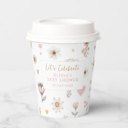Wildflower Floral Baby shower Coffee Papieren Bekers