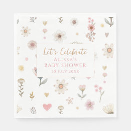 Wildflower Floral Baby shower Coffee Servet
