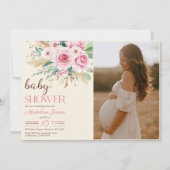 Wildflower Floral Baby shower Foto Kaart (Voorkant)