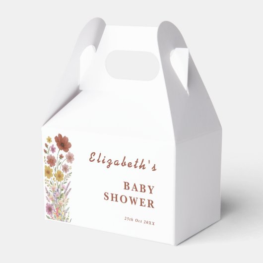 Wildflower Floral Boho Baby shower Bedankdoosjes (Voorkant Zijde)