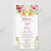 Wildflower Floral bruiloft ceremonie programma (Voorkant)