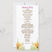 Wildflower Floral bruiloft ceremonie programma (Achterkant)