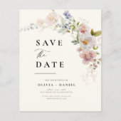 Wildflower Floral Garden Boho Save the Date (Voorkant)