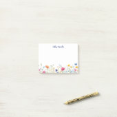 Wildflower Floral gepersonaliseerde naam briefpapi Post-it® Notes (Op bureau)