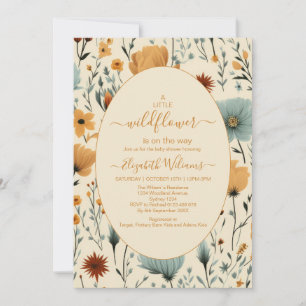 Wildflower Floral Lijst Baby shower Kaart