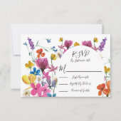 Wildflower Floral Meadow response cards RSVP (Devant)