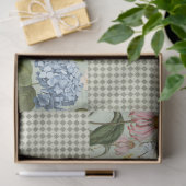 Wildflower Floral Meadow Sage Check Decoupage Tissuepapier (Geschenk)