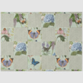 Wildflower Floral Meadow Sage Check Decoupage Tissuepapier (Voorkant)