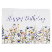 Wildflower Floral Verjaardag Groot Cadeauzakje (Achterkant)