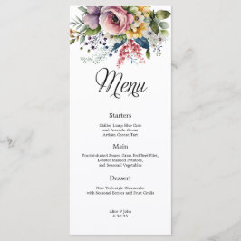Wildflower Floral Wedding Menu