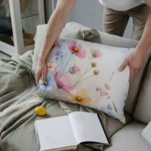 Wildflower Fluisteringen in Aquarel Kussen