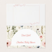 Wildflower Food Label / Place Card voor Baby showe Visitekaartjes (Buitenkant ongevouwen)