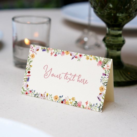 Wildflower Food Tent Place Card