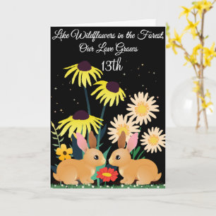 Wildflower Forest 13e Jubileum voor man Kaart